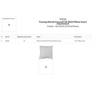 Tossing Words Around Fall 2022 Pillow Insert Assortment Pillow Insert Assortment