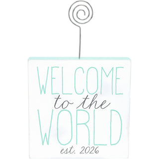 Welcome 5" MDF Plaque with Photo Clip