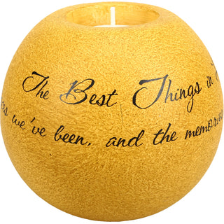 Best Things in Life 4.5" Round Candle Holder