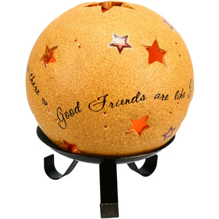 Good Friends 5" Pierced Round Stars Candle Holder