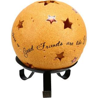 Good Friends 5" Pierced Round Stars Candle Holder