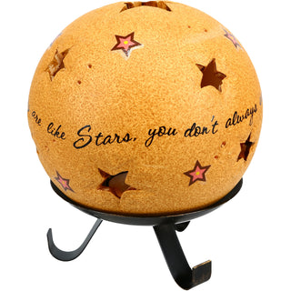 Good Friends 5" Pierced Round Stars Candle Holder