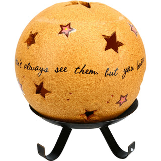 Good Friends 5" Pierced Round Stars Candle Holder