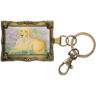 Golden Retriever - Bonet 2" x 2.75" Monet Dog Keychain