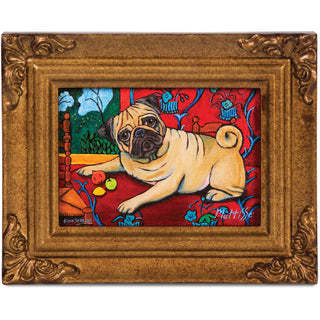 Pug - Muttisse 3.5" x 5" Framed Canvas