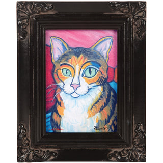 Brown Tabby - Pawcasso 3.5" x 5" Framed Canvas