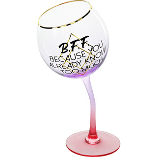 B.F.F. 11 oz Tipsy Stemmed Wine Glass