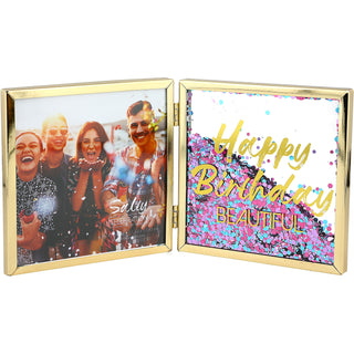 Happy Birthday 4.75" Hinged Sentiment Frame