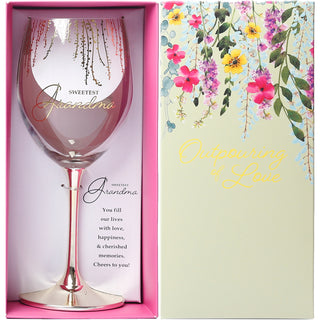 Grandma Gift Boxed 19 oz Crystal Wine Glass