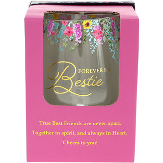 Forever Bestie Gift Boxed 17 oz Stemless Wine Glass