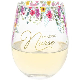 Amazing Nurse Gift Boxed 17 oz Stemless Wine Glass