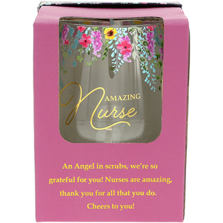 Amazing Nurse Gift Boxed 17 oz Stemless Wine Glass