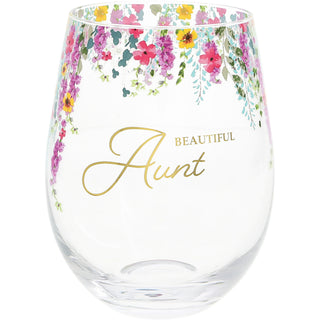 Beautiful Aunt Gift Boxed 17 oz Stemless Wine Glass