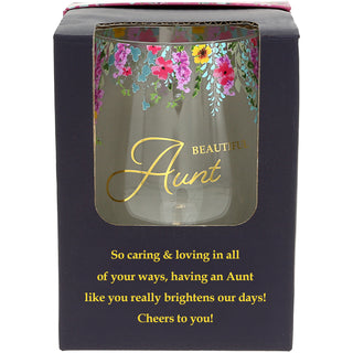 Beautiful Aunt Gift Boxed 17 oz Stemless Wine Glass