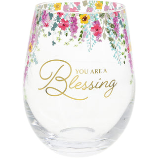 You Are a Blessing Gift Boxed 17 oz Stemless Wine Glass