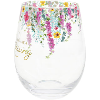 You Are a Blessing Gift Boxed 17 oz Stemless Wine Glass