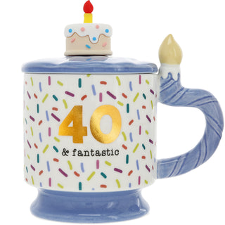 40 14 oz Mug with Birthday Cake Lid