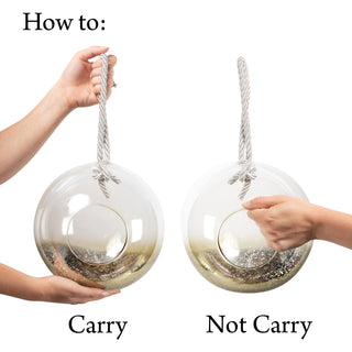 Love 11.5" Gold Glass Lantern