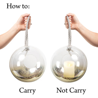 Love 11.5" Gold Glass Lantern