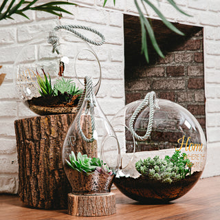 Love 11.5" Gold Glass Lantern