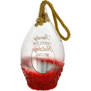 Holiday Family 11.5" Ruby Beaded Glass Lantern