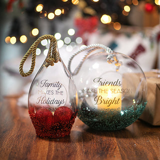 Holiday Family 11.5" Ruby Beaded Glass Lantern