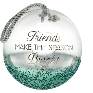 Holiday Friends 9.5" Emerald Beaded Glass Lantern