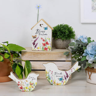 Home 7" MDF House Plaque with Vase