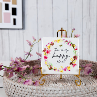 Happy Place 4" Ceramic Coaster