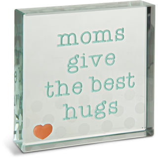 Best Hugs 3" x 3" Glass Plaque