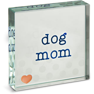 Dog Mom 3" x 3" Glass Plaque