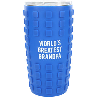 Grandpa 20 oz Travel Tumbler with 3D Silicone Wrap