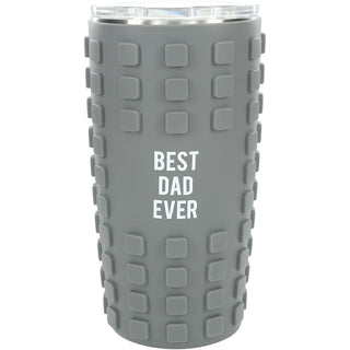 Best Dad 20 oz Travel Tumbler with 3D Silicone Wrap