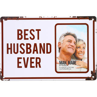 Best Husband 11.75" x 8" Tin Frame (Holds 4" x 6" Photo)