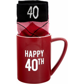 Happy 40th 18 oz Mug and Sock Set