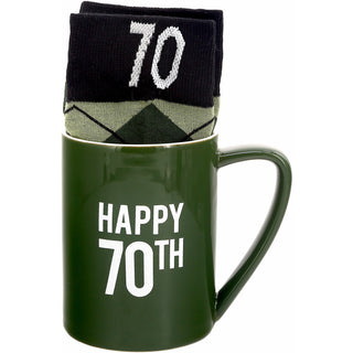 Happy 70th 18 oz Mug and Sock Set