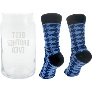 Best Brother 16 oz Beer Can Glass and Sock Set