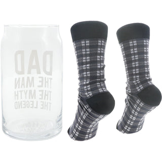 The Legend 16 oz Beer Can Glass and Sock Set