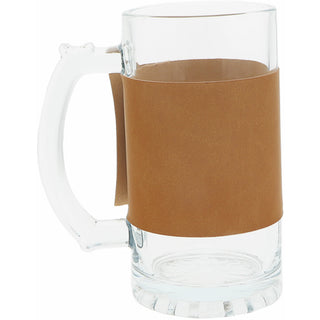 Badass 16 oz. Glass Stein with PU Leather Wrap