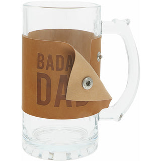 Badass 16 oz. Glass Stein with PU Leather Wrap