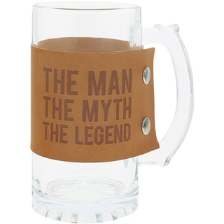 Legend 16 oz. Glass Stein with PU Leather Wrap