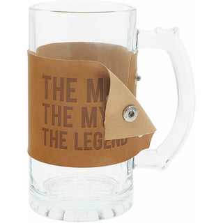 Legend 16 oz. Glass Stein with PU Leather Wrap