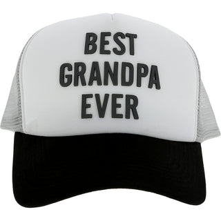 Best Grandpa Gray Mesh Adjustable Trucker Hat