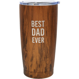 Dad 20 oz Wood Finish Stainless Steel Travel Tumbler