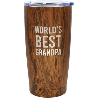 Grandpa 20 oz Wood Finish Stainless Steel Travel Tumbler