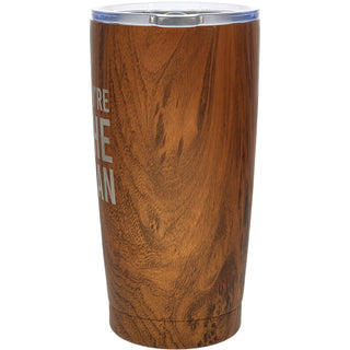 The Man 20 oz Wood Finish Stainless Steel Travel Tumbler