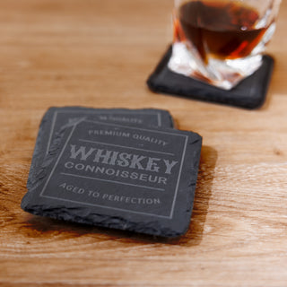 You're the Man  Wooden Gift Box with  Rocks Glass and Slate Coaster