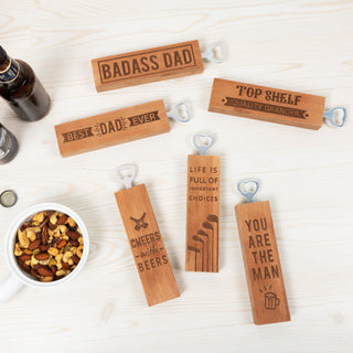 Best Dad Ever 2" x 7" Wooden Bottle Opener