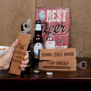 Cheers with Beers 2" x 7" Wooden Bottle Opener