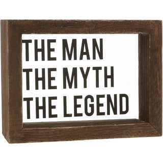 The Man 4" x 3" Wood Framed Glass Plaques